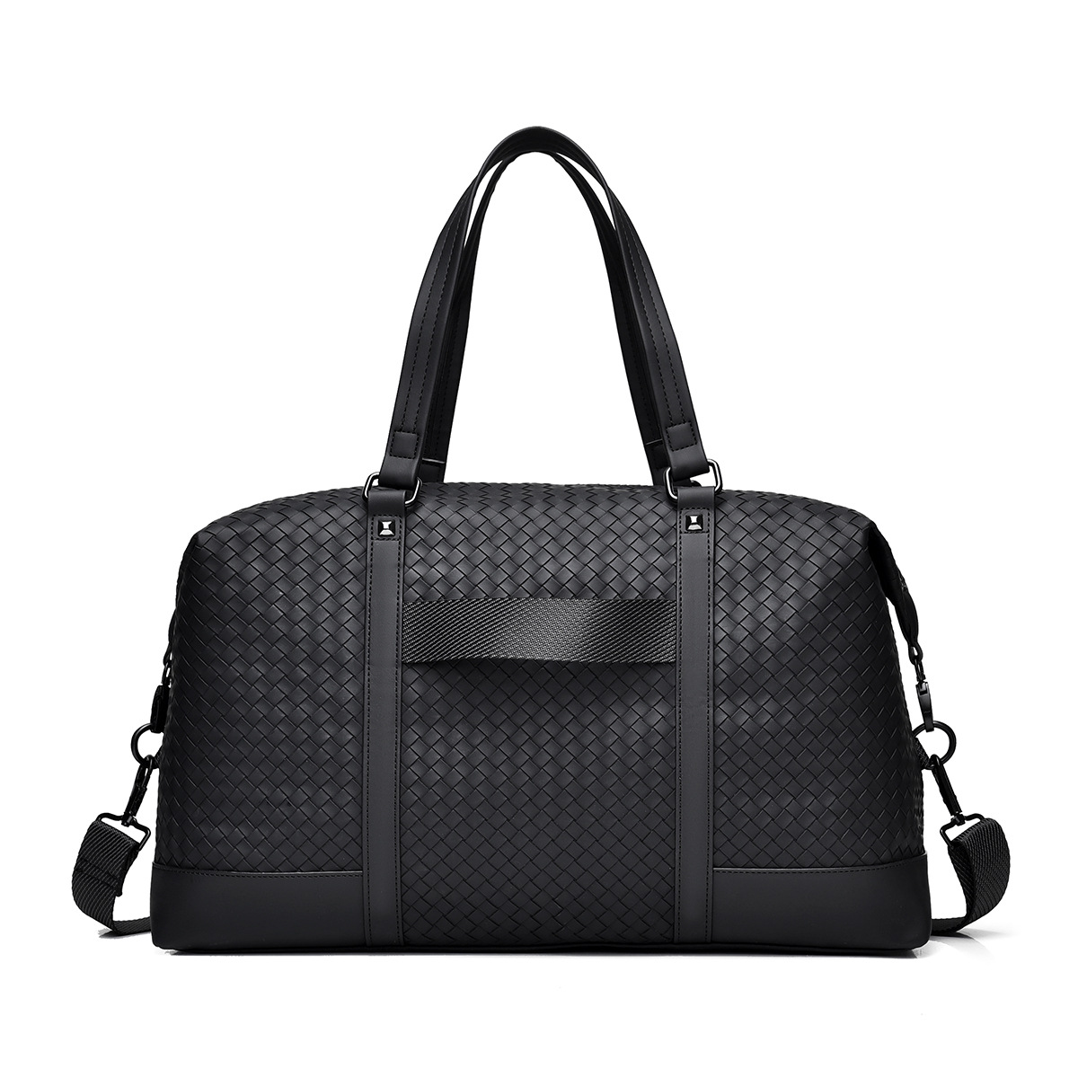 New Woven Travel Handbag Men and Women's One-Shoulder Luggage Bag Short Distance Travel Bag Crossbody Casual Business Travel Bag