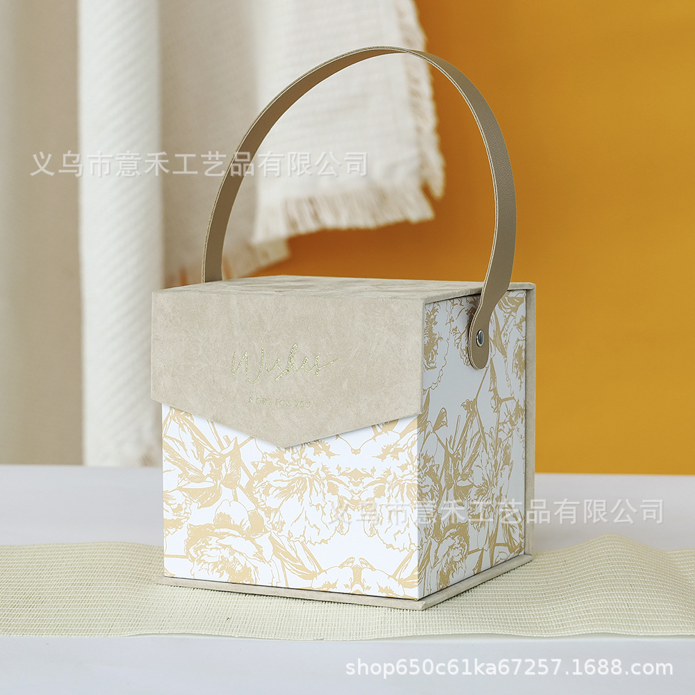 Portable Square European-Style Candy Box High-End Gift Return Creative Wedding Flannel Gift