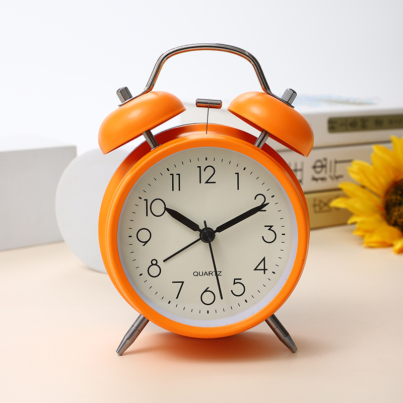 可爱3寸金属打铃数字闹钟床头大音量静音时钟学生起床定时小闹钟