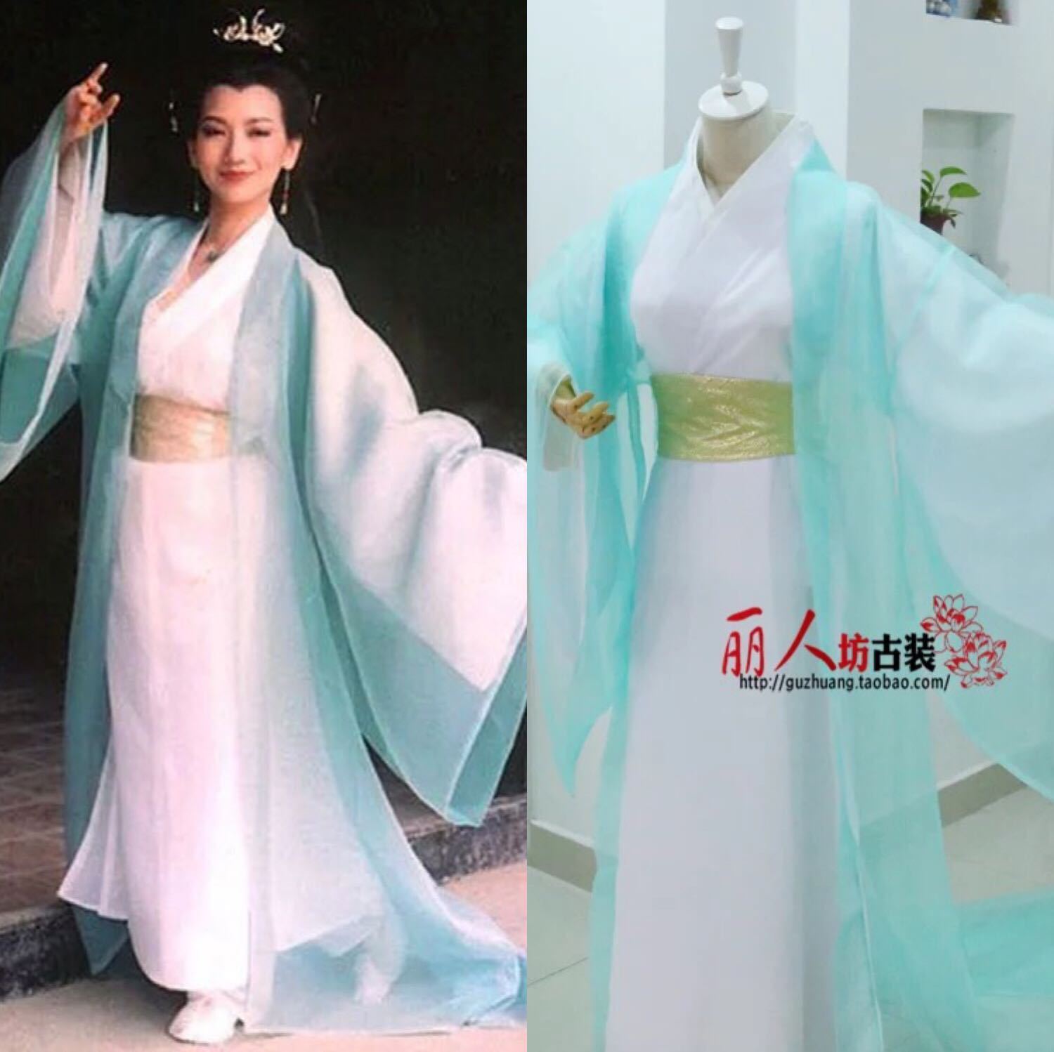 白素贞服装女童古装活动经典剧古装新白娘子演出服西湖舞蹈
