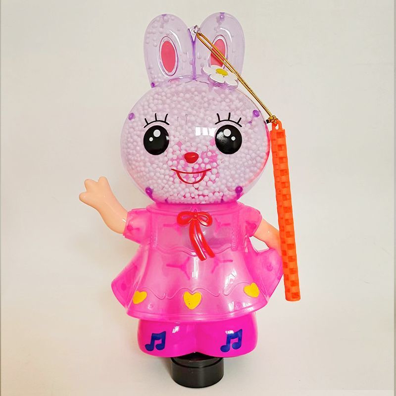 儿童手提灯笼玩具雪音乐灯光雪花万向行走小兔子元宵节小孩花灯
