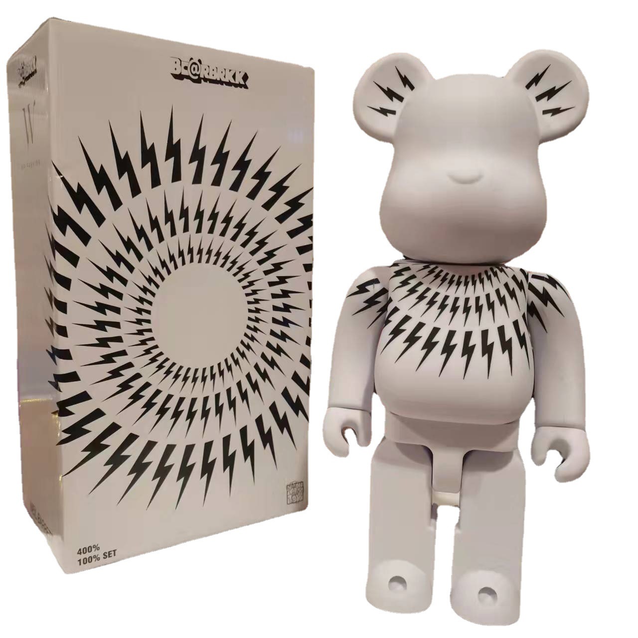 bearbrick400% 暴力熊澳门限定黑白闪电黑豹联名潮玩摆件礼物批发