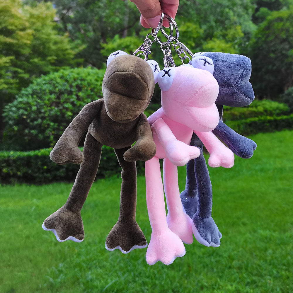 公仔长腿青蛙钥匙扣男女可爱汽车挂件毛绒玩偶ins书包挂饰小礼物