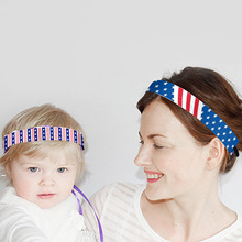 美国国旗独立日儿童运动弹力头带可调节头带吸汗发饰发箍