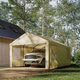 车棚活动推拉蓬家用移动汽车遮阳帐篷简易折叠移动棚大型仓库雨棚