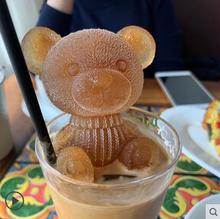 小熊冰块模具网红冰熊硅胶制冰模具饮料咖啡奶茶冰格冰激凌烘焙