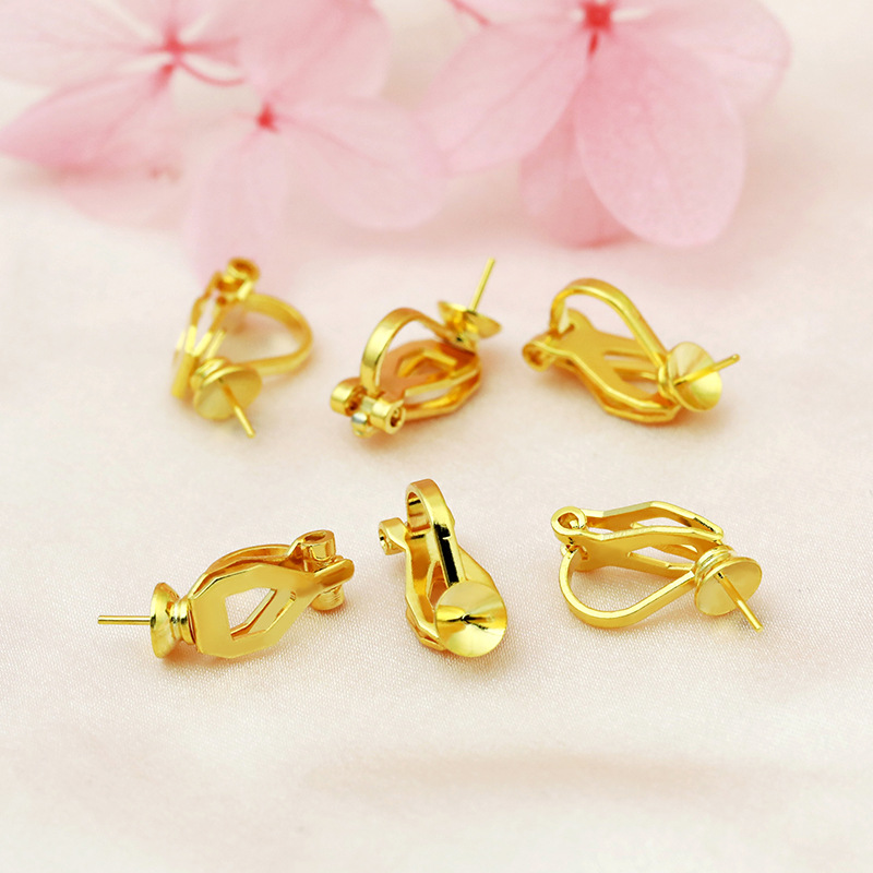 无痛青蛙耳夹 无耳洞15mm圆盘加厚隐形耳夹转换器diy耳环饰品配件