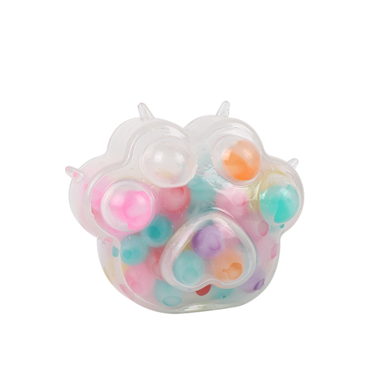 Xiaohongshu Hot Beads Cat's Paw Squeezing Toy Decompression Cat's Paw Vent Ball Puzzle Pressure Relief Squishy Toys Batch