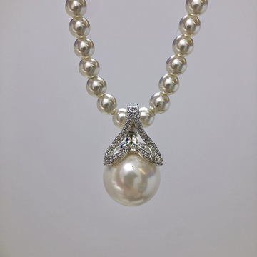 diy配件 s925纯银鱼尾款珍珠吊坠空托 可打开两用项坠银托11-13