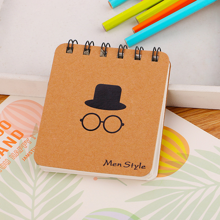Beard Coil Notebook Kraft Paper Thickened Portable Notepad Creative Stationery Small Notebook Wholesale Student Notepad