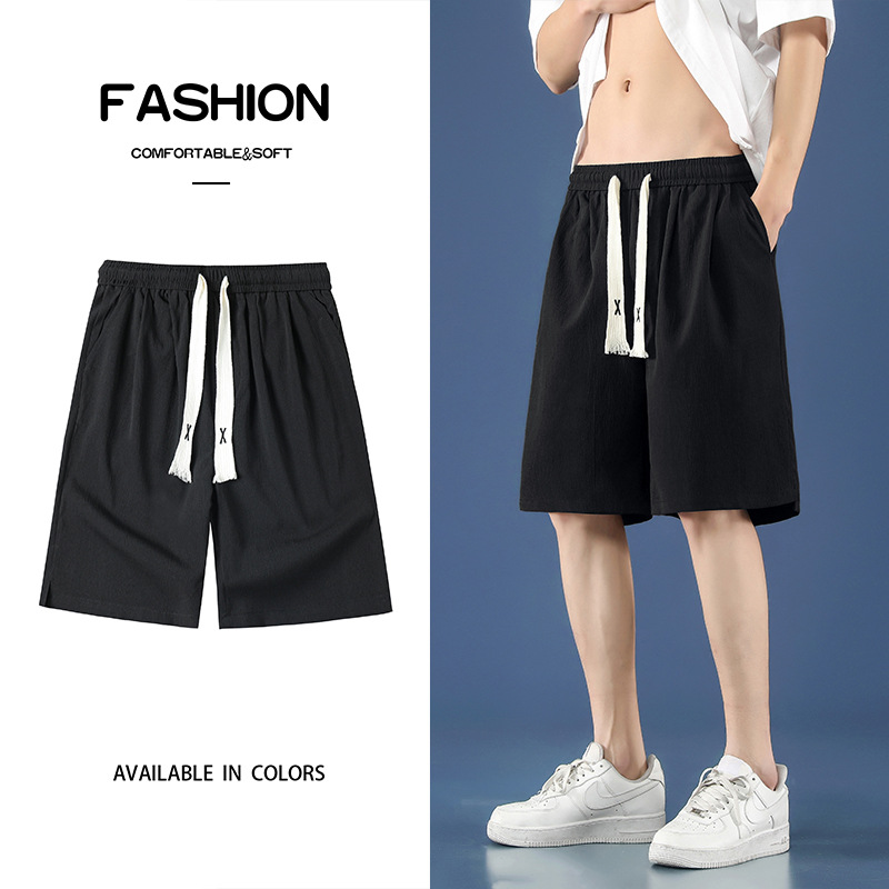 Ice Silk Shorts Boys Summer Thin Basketball Sports Quick-Drying Beach Capris Loose Cargo Leisure Fifth Pants