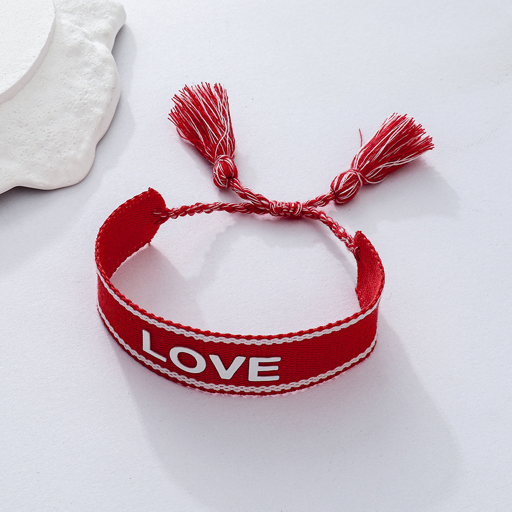 Cross-Border European and American Braided Bracelet Love Couple Love Multi-Color Embroidery Bracelet Unisex Bracelet