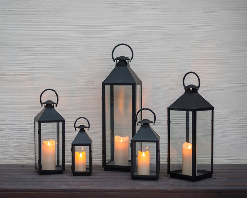 Nordic Modern Wrought Iron Windproof Candle Holder Ornaments Chinese Outdoor Simplicity Floor-Standing Storm Lantern Hotel Homestay Decorative Ornaments