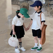 儿童夏装套装2023新款韩版夏男女童学院风两件套姐弟兄妹装95093