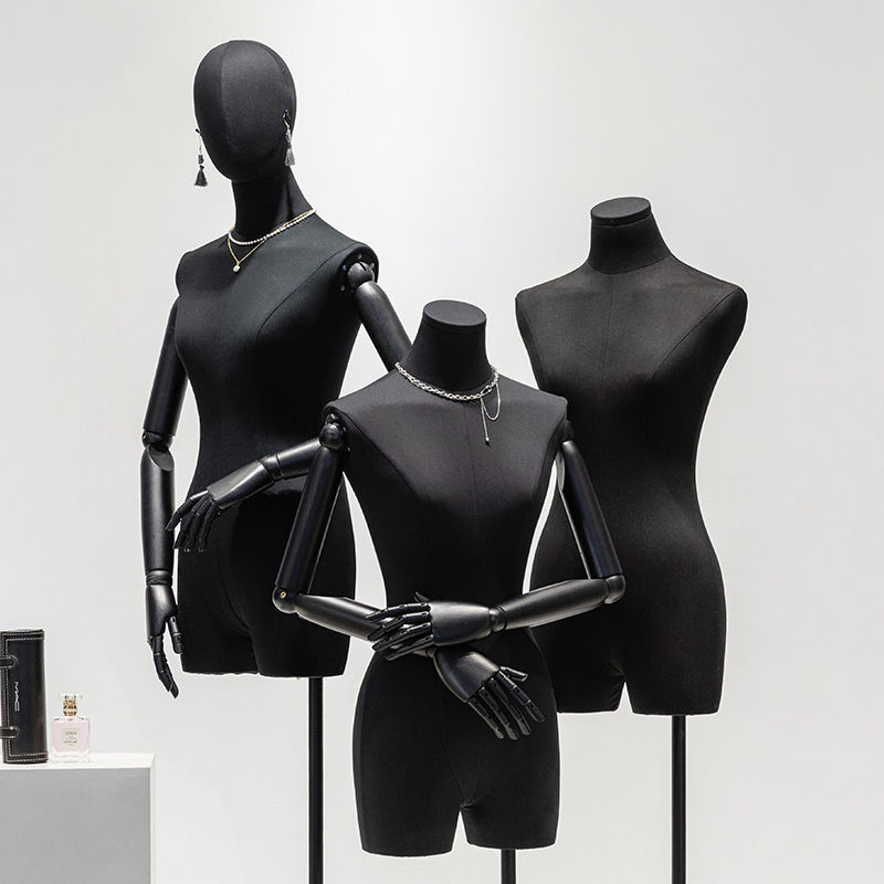 黑色小胸服装店模特道具女半身人台女装店橱窗模特展示架模特架子