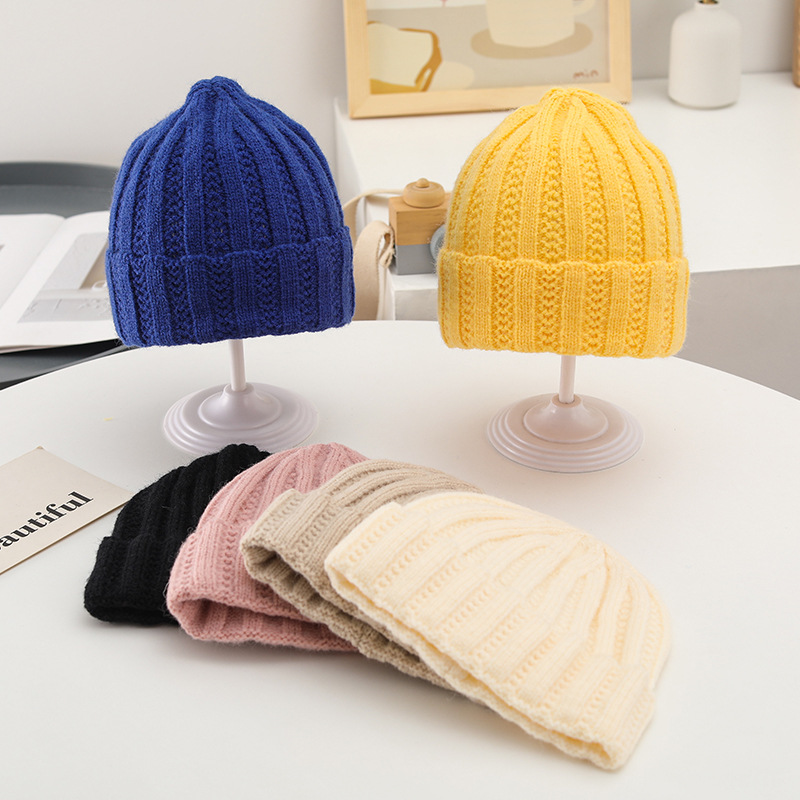 ins韩版儿童针织帽子春秋糖果色宝宝小孩男童女童婴儿毛线秋冬潮1