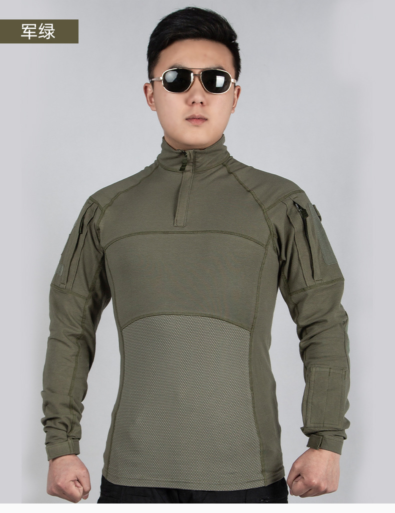 跨境迷彩服男户外运动训练耐磨长袖上衣作战服特种兵军迷战术蛙服