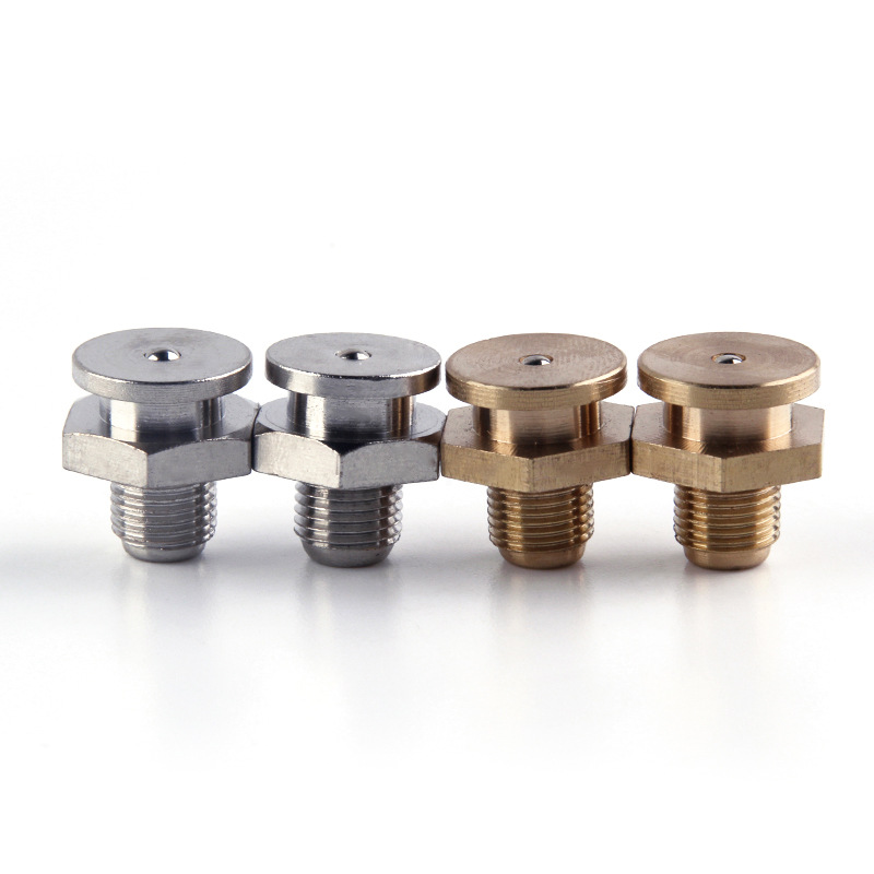 铜平扣式油嘴黄油嘴m6 8 10 12 16平头油泵油嘴 注油枪黄油枪配件