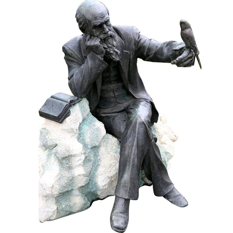 铸铜达尔文人物雕塑定制户外景观西方名人校园生物学家雕像厂家