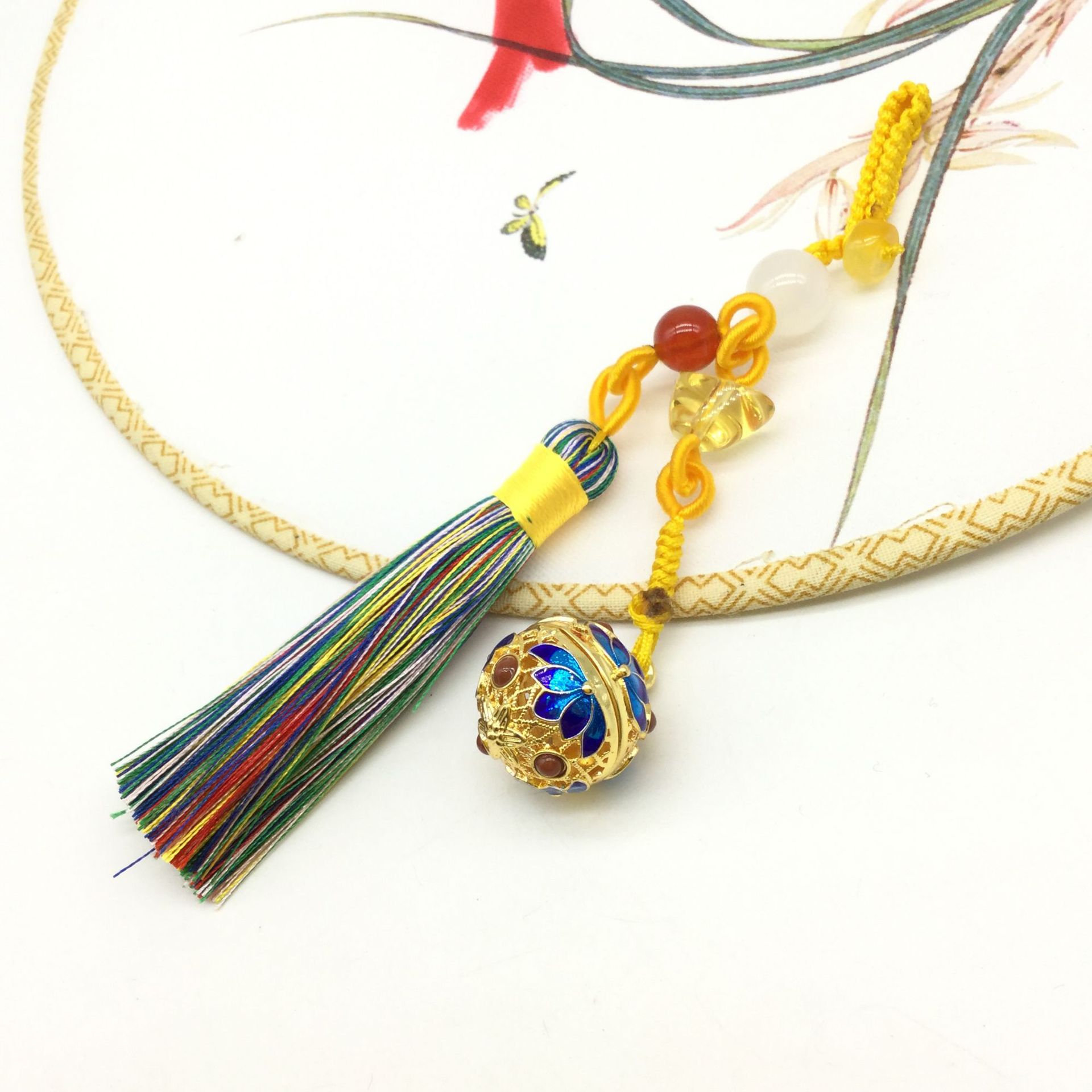 景泰蓝镂空香囊球中秋桂花香丸随身旗袍压襟挂件配饰包包挂件