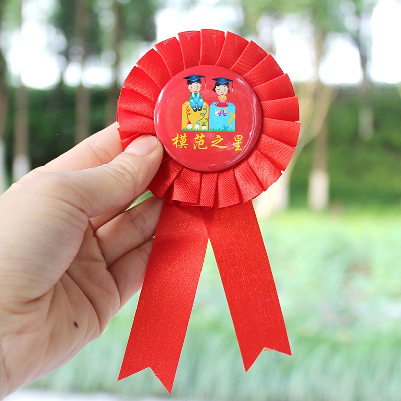 六一儿童节小学生奖状幼儿园老师表彰红色小红花胸花激励徽章