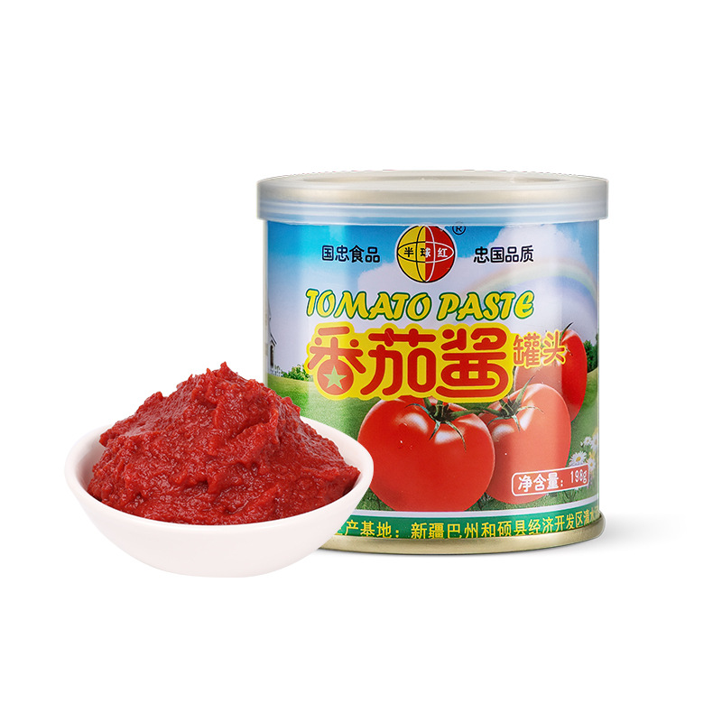 半球红新疆番茄酱小包装家用198克产地直灌非调和酱一件代发