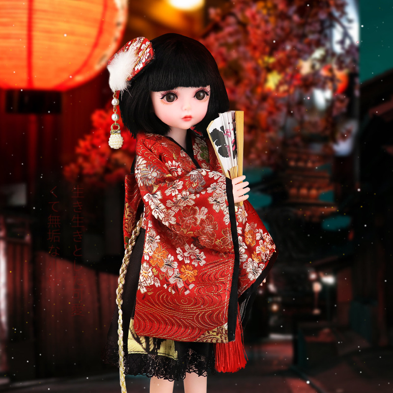 新款30厘米娃娃和服少女日风巴比6分bjd娃娃仿真关节女孩玩具礼物