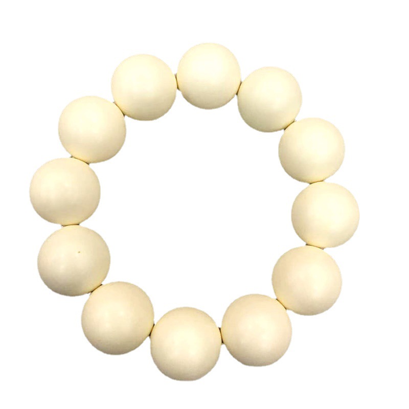 俄料纯瓷白蜜蜡手串骨瓷白磨砂奶白蜜蜡手链白蜜佛珠瓷白花