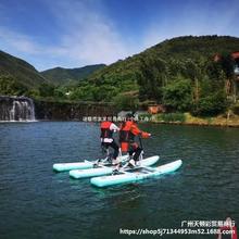 水上电动脚踏自行车双人船艇充气艇户外单人风景区单车登山野营旅