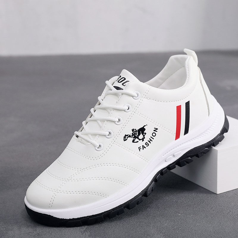 Men's Shoes Spring and Autumn 2023 New Casual Leather Men's Sneakers Non-Slip Wear-Resistant Shoes Men's Shoes All-Matching Sports Running Shoes