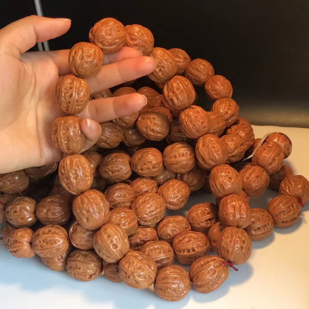 文玩核桃手串 京八棱核桃 门头沟桃核 龙纹脑纹官帽桃核产地批发