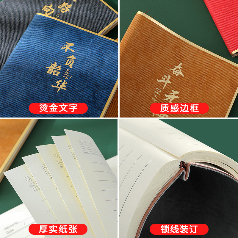 A5 Notebook Book Business Notepad 2023 New Imitation Leather Diary Adult Work Office Notebook