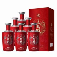 五*粮醇红装商务喜宴浓香型白酒50度500ml*6瓶 整箱批发 一件代发