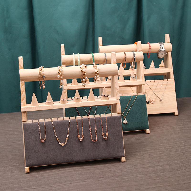 多功能实木首饰架收纳挂手镯架陈列饰品展示架戒指架项链架摆件