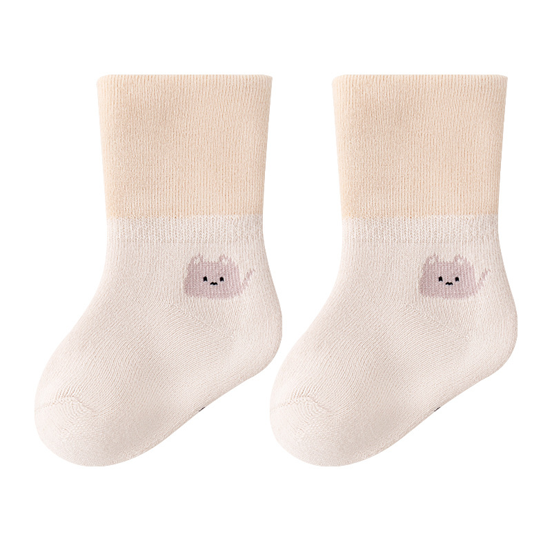 Baby Socks Winter New Thickened Warm Wide Mouth Baby Newborn Boy Girls Mid-Calf Length Children's Socks