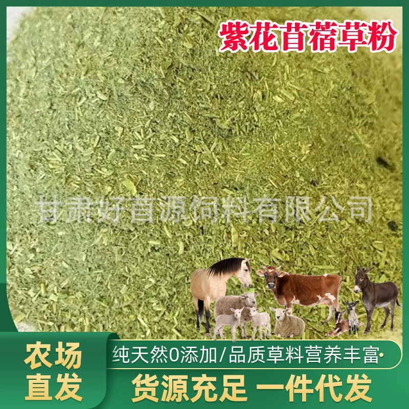 紫花苜蓿草草粉一吨牛羊驴家畜牧草苜蓿草粉50斤苜蓿草料动物饲料