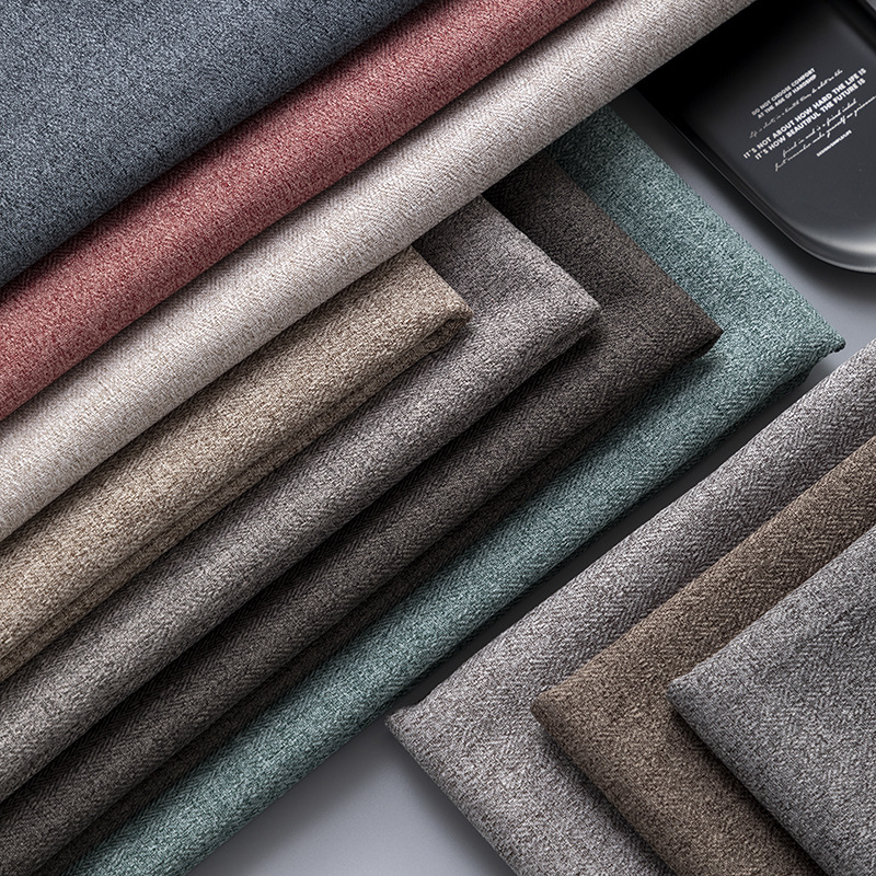 厂家直供沙发布料仿麻加厚沙发套布料坐垫棉麻软包面料细麻布批发