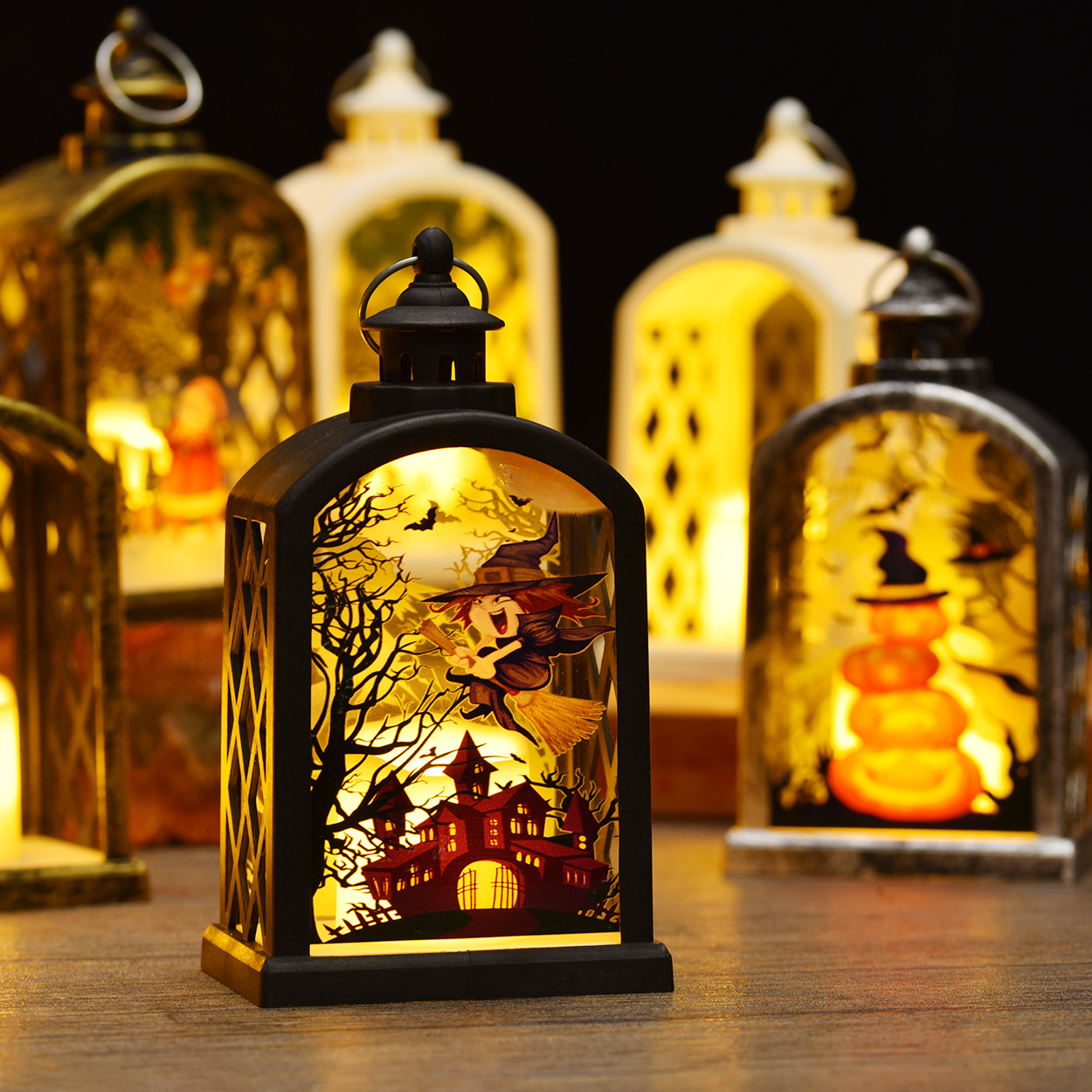 New Retro Small Night Lamp Creative Living Room Simple Electronic Candle Halloween Decoration Stall Wholesale