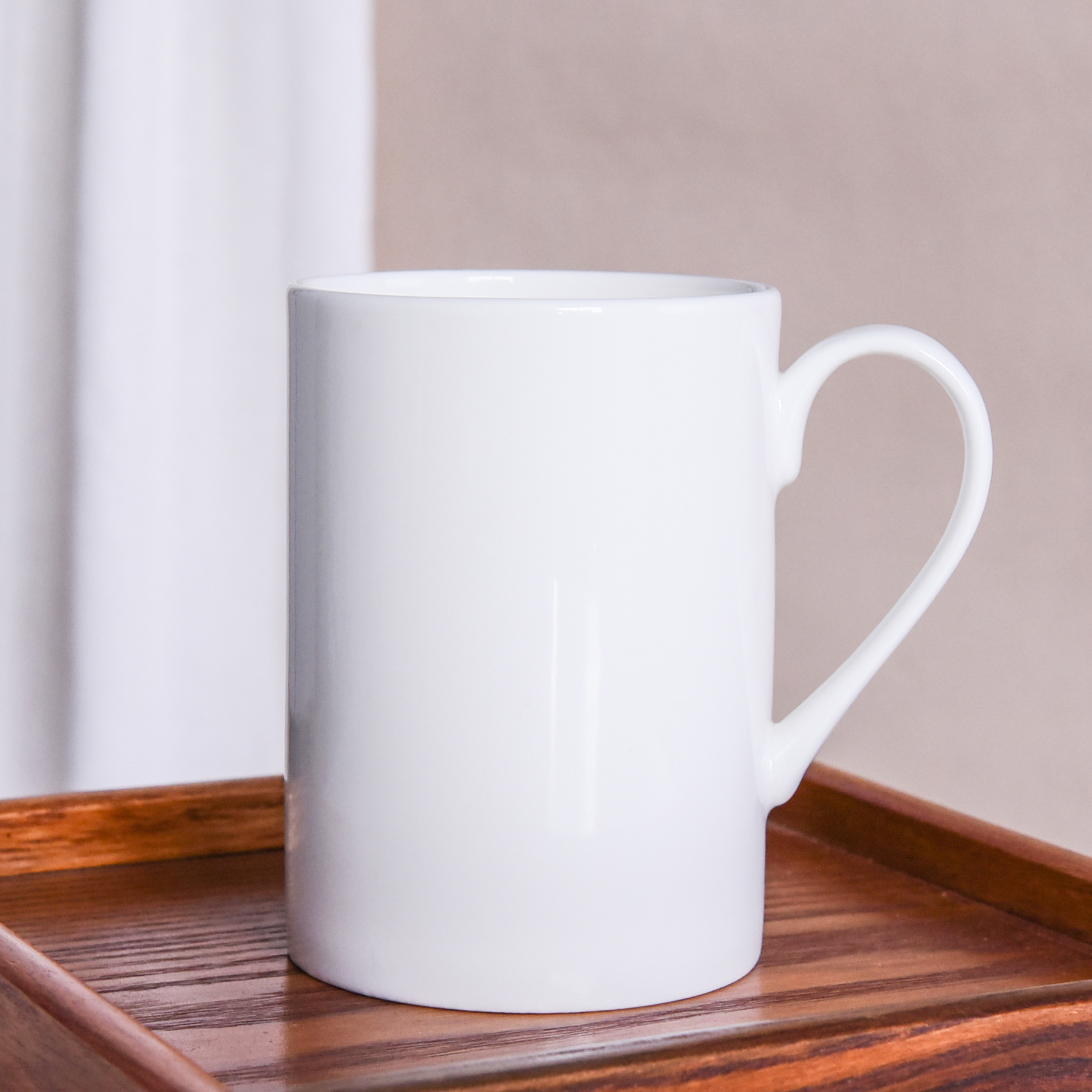 家用骨瓷直身马克杯陶瓷办公室白胎茶水杯酒店餐厅礼品杯可加logo