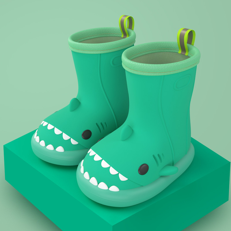 Cartoon Shark Children's Rain Boots Girls' Baby Non-Slip Rain Boots Children's Cute Rain Shoes Waterproof Children's Rubber Shoes