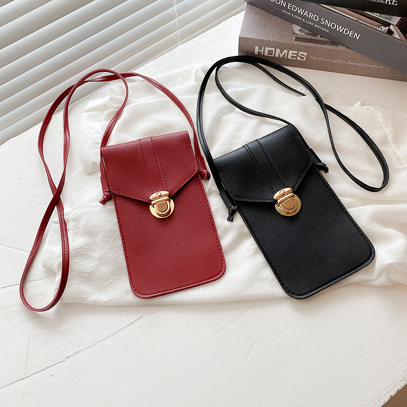 Foreign Trade Pu Mobile Phone Bag Shoulder Crossbody Fashion New Mobile Phone Wallet Student Hasp Coin Purse Korean Fashion Ing