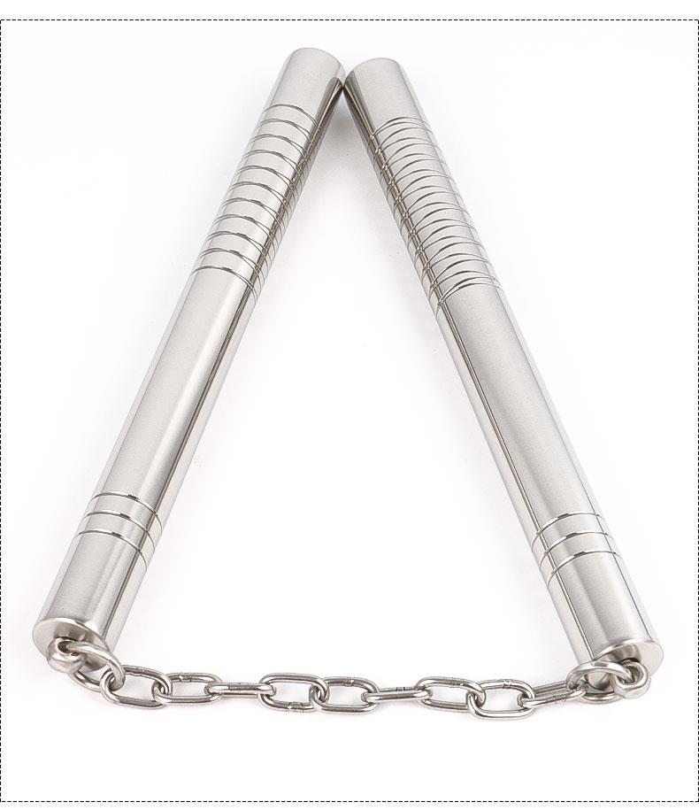 成人不锈钢双截棍防滑实战防身初学者双节棍圆头二节棍李小龙棍子