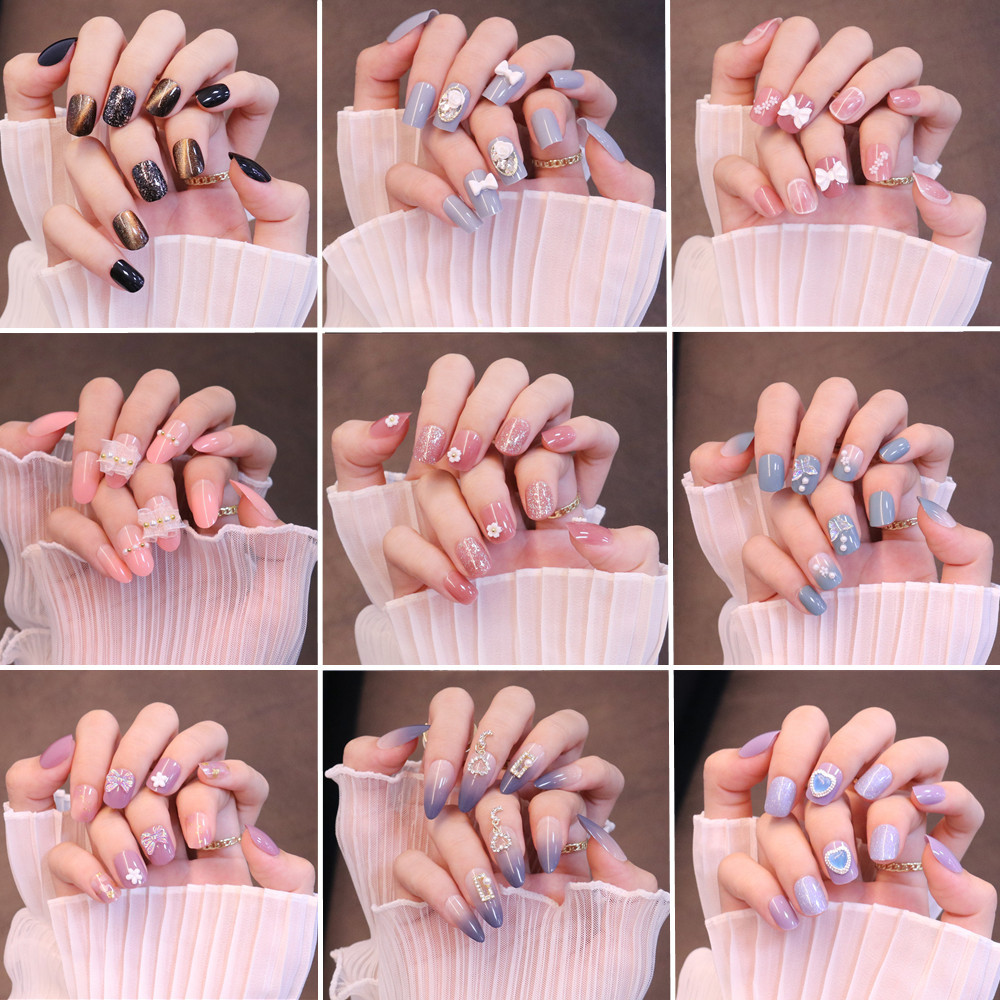 美甲贴片穿戴甲美甲片成品短款时尚新款指甲贴片假指甲网红指甲片