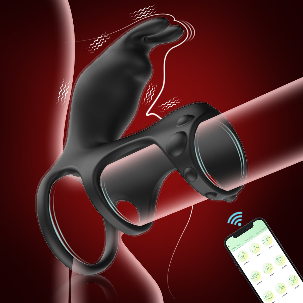 锁精环震动套成人调情趣男用品夫妻用具防射振动男女共用共振器性