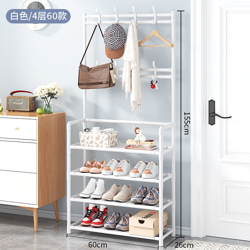 Hallway Shoe Rack Simple Door Household Hangers Indoor Simple Dormitory Storage Multi-Layer Shoe Rack Coat Rack Wholesale