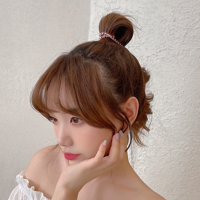 Korean Simple Transparent Phone Line Hair Ring Rubber Band Female Hairtie Summer Mori Style Bun Headband Rubber Band Headdress