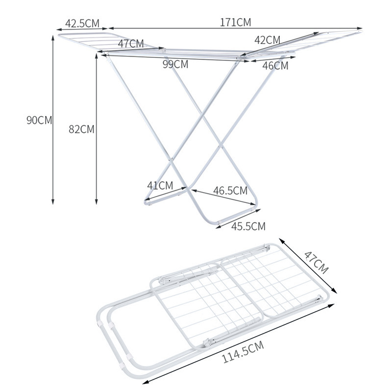 Household X-Type Floor Clothes Hanger Balcony Folding Drying Rack Indoor Installation-Free Clothes Storage Clothes Hanger Wholesale