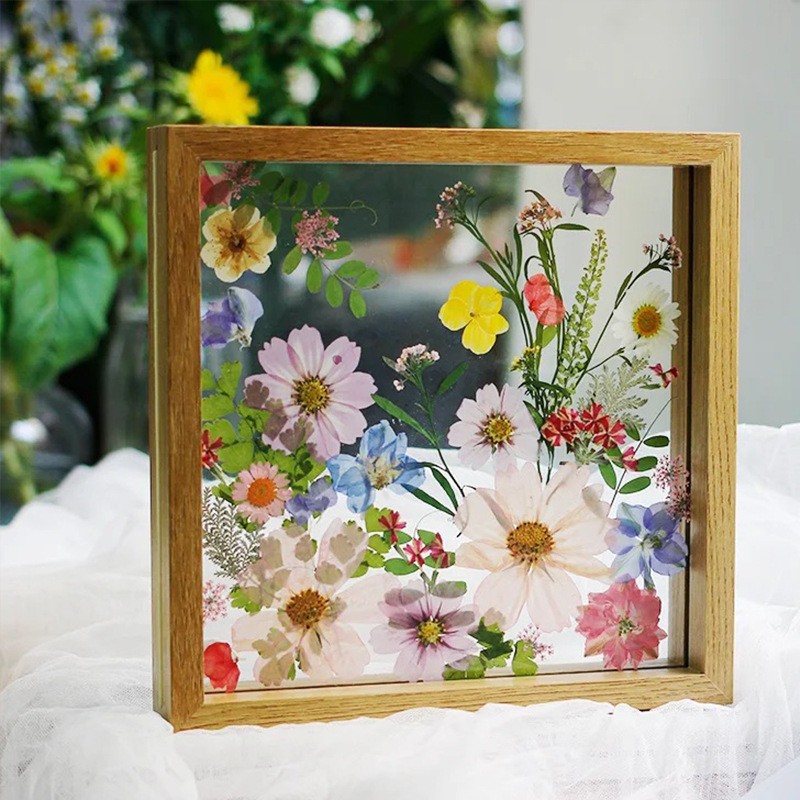 跨境定 制干花压花亚克力透明画框玻璃相框diy材料包树叶鲜花标本