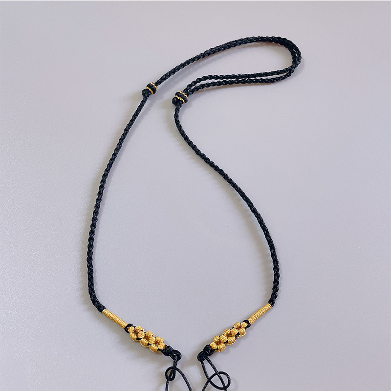 手工编织项链挂绳四股桃花结半成品可穿珠转运珠吊坠挂件路路通女