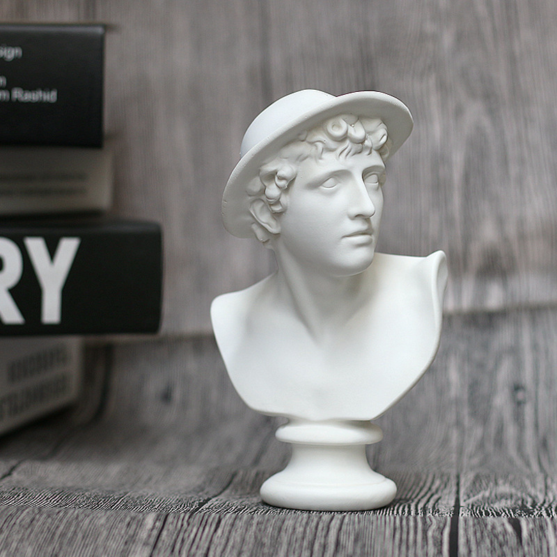 北欧风格15cm高树脂仿石膏小号牧童艺术雕像人物雕塑欧式客厅摆件